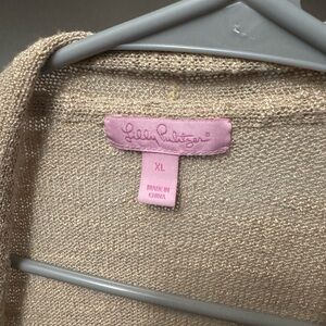 Lilly Pulitzer Beige Tassel Cardigan XL